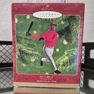 Hallmark Red Baseball Player Ornament